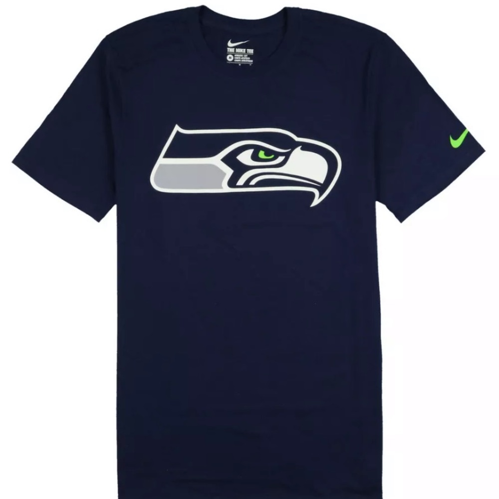 Nike Seattle Seahawks Mascot Logo T-Shirt Blue